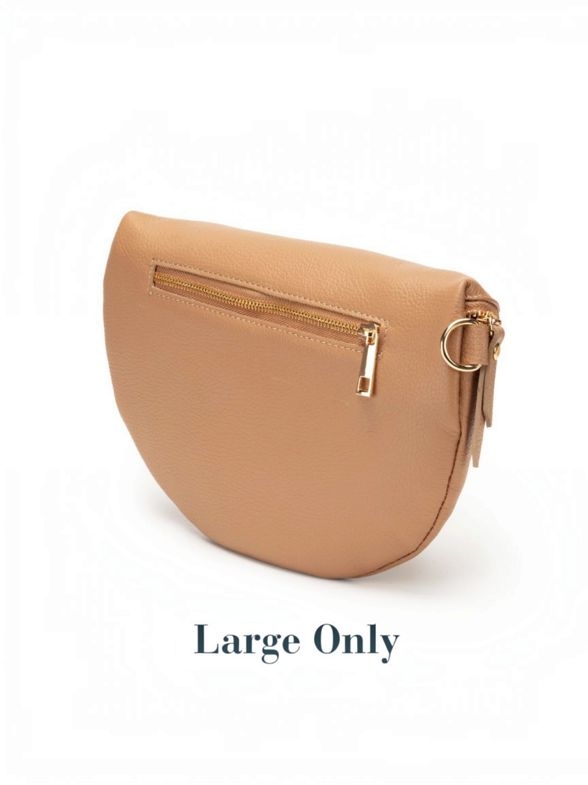Rear View Image of a Camel Brown Leather Large Sized Slingbag for Women by Elie Beaumont