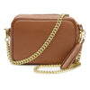 Crossbody Dark Tan (Gold Chain)