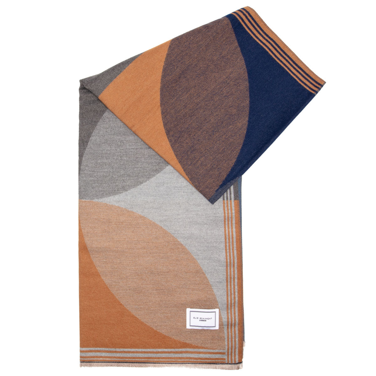 Winter Scarf - Blue Camel Semi-circles
