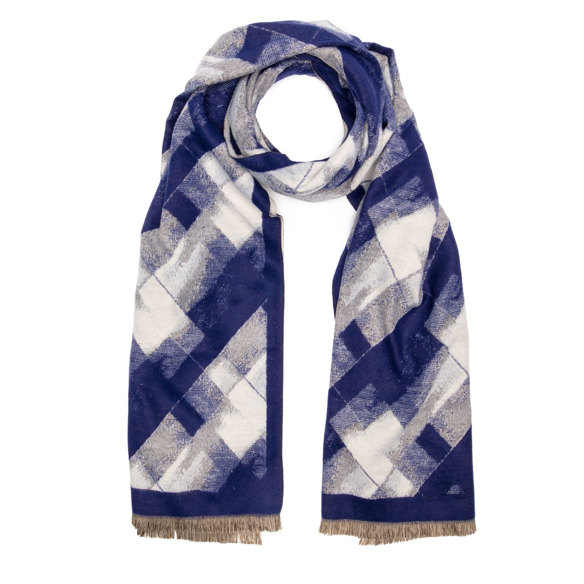 Winter Scarf - Ink Blue Abstract