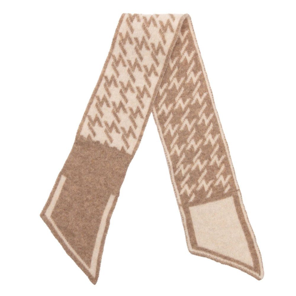 Pull Through Neck Tie scarf - Oat Checks