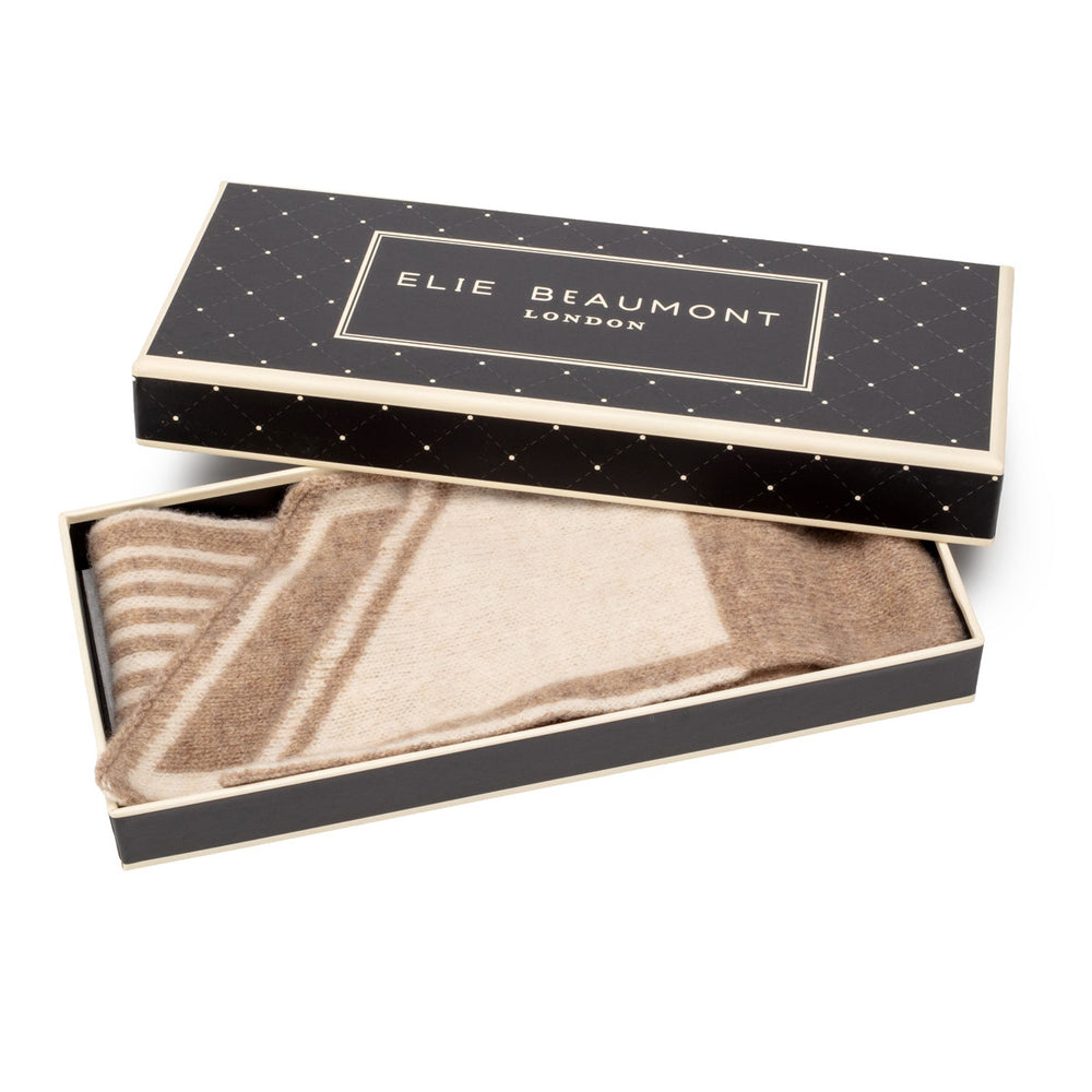 Pull Through Neck Tie scarf - Oat Checks