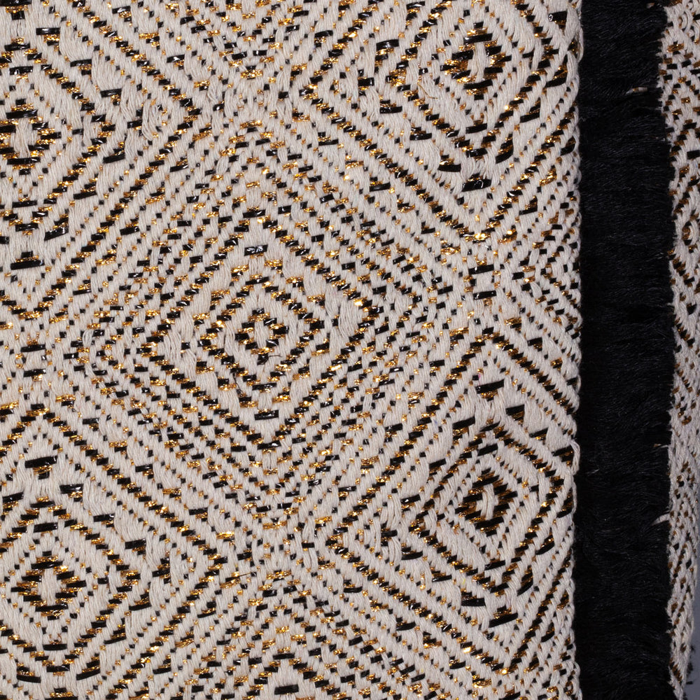 Summer Tote - Fringe Black Diamond Jacquard weave