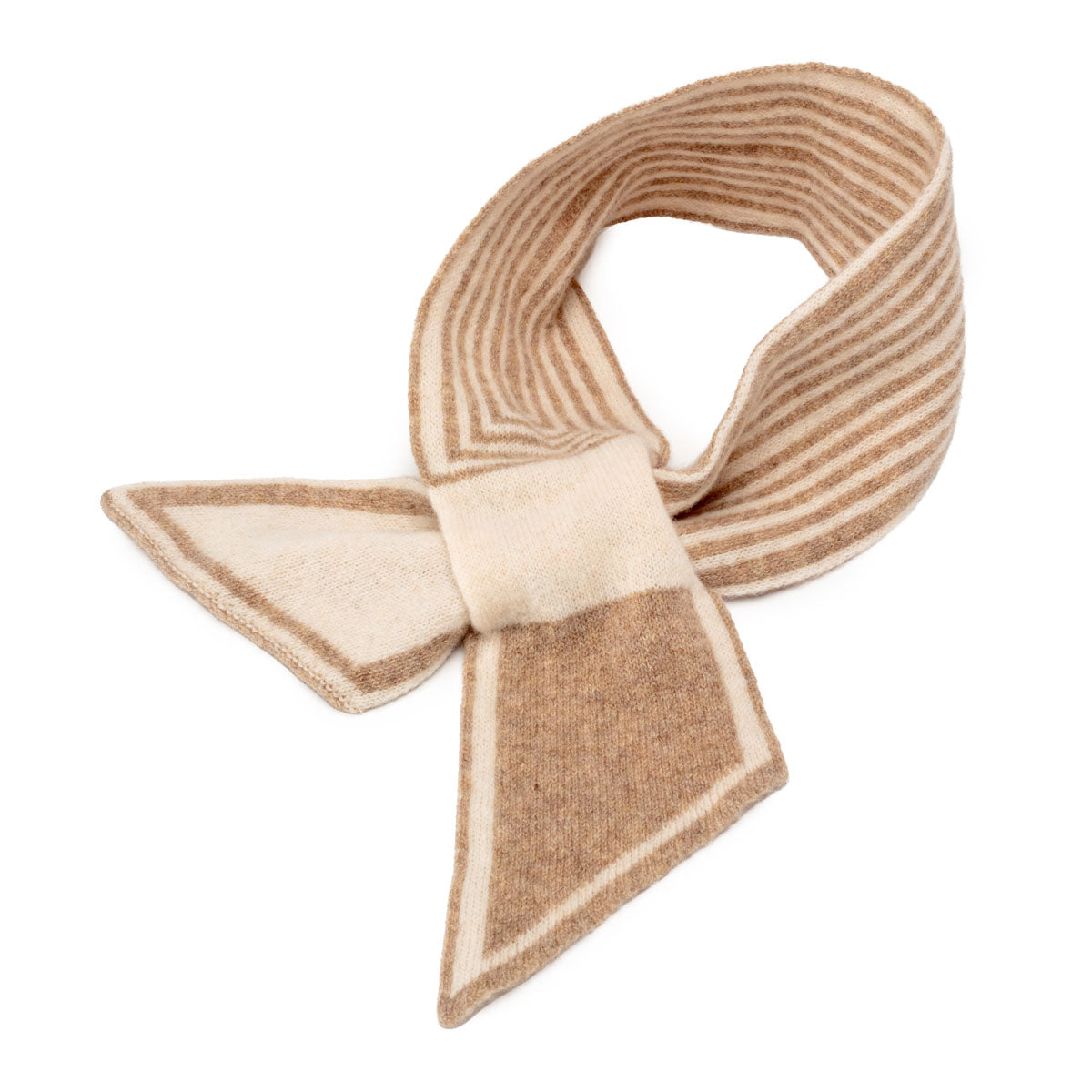 Pull Through Neck Tie scarf - Oat Stripes