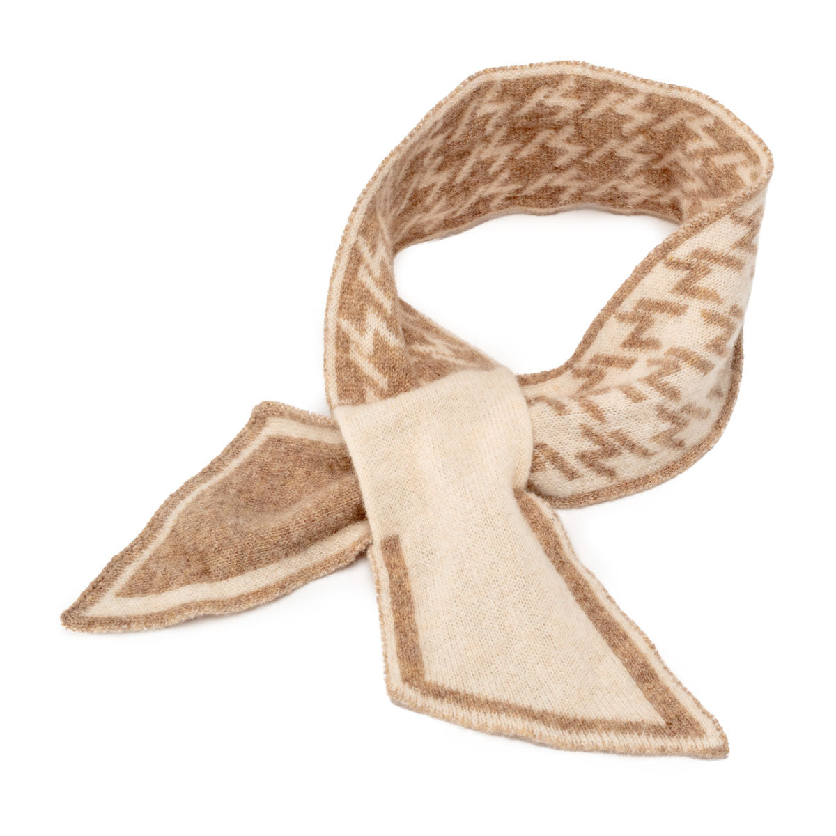 Pull Through Neck Tie scarf - Oat Checks