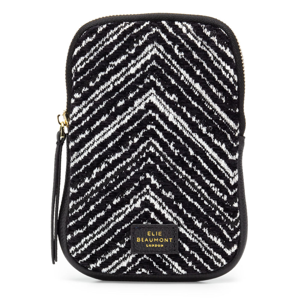 Phone Bag  - Black Chevron Velvet