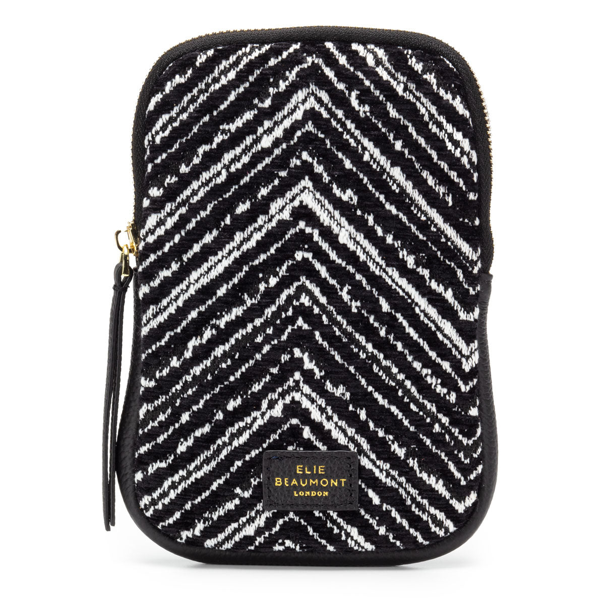 Phone Bag  - Black Chevron Velvet