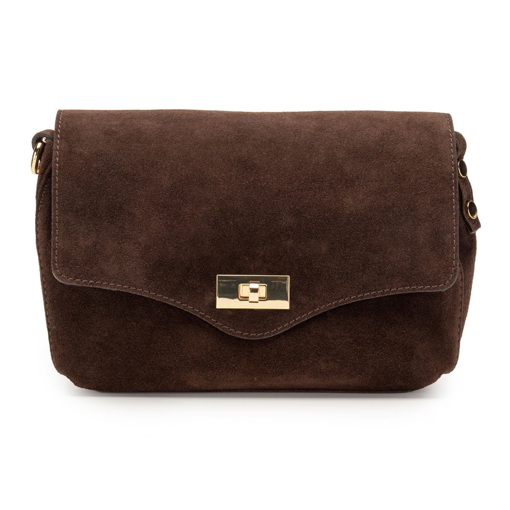 Twist Clasp Suede - Chocolate Midi