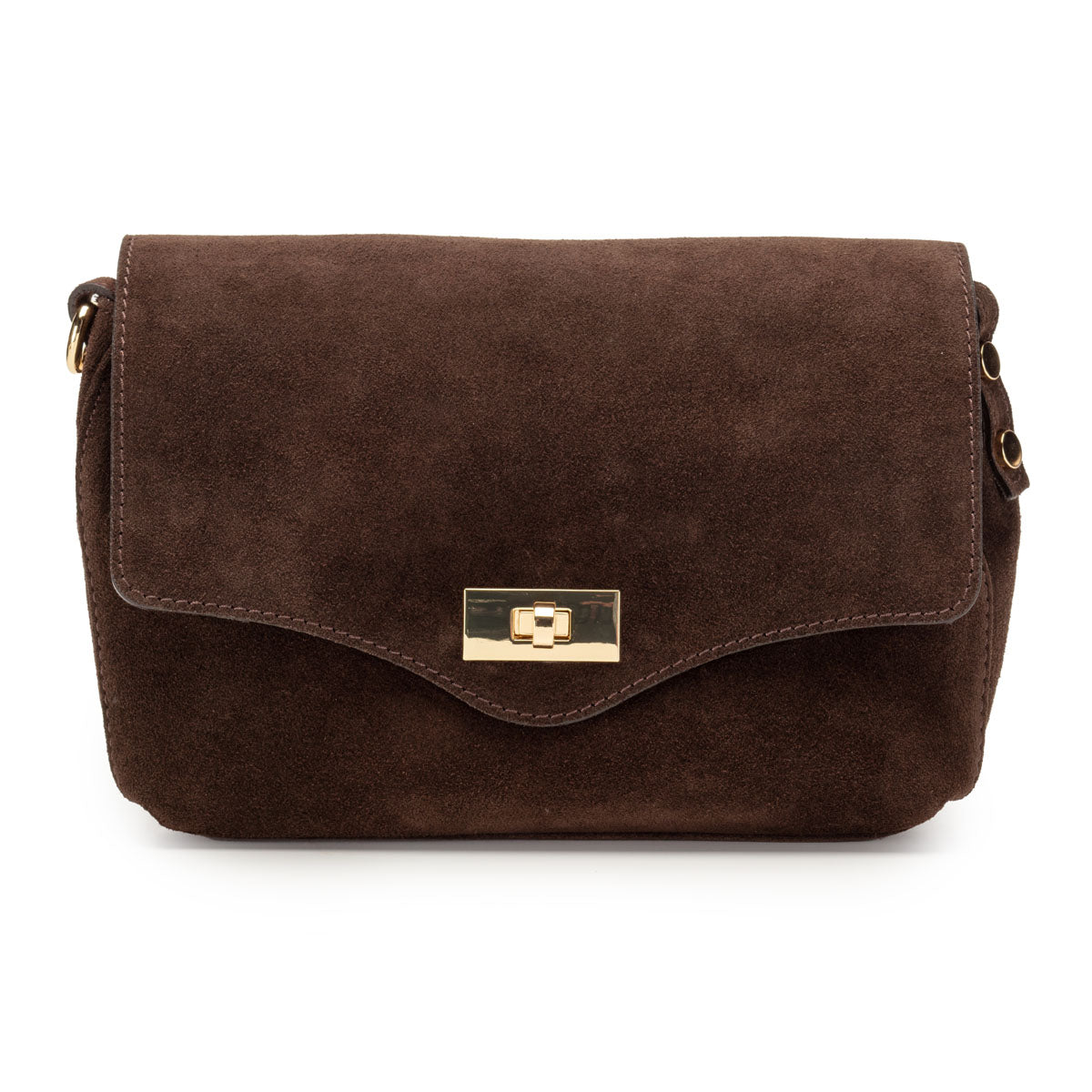 Twist Clasp Suede - Chocolate Midi