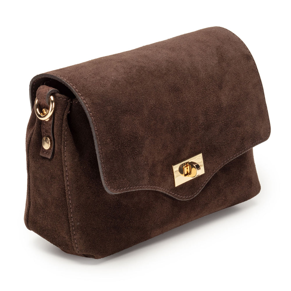 Twist Clasp Suede - Chocolate Midi