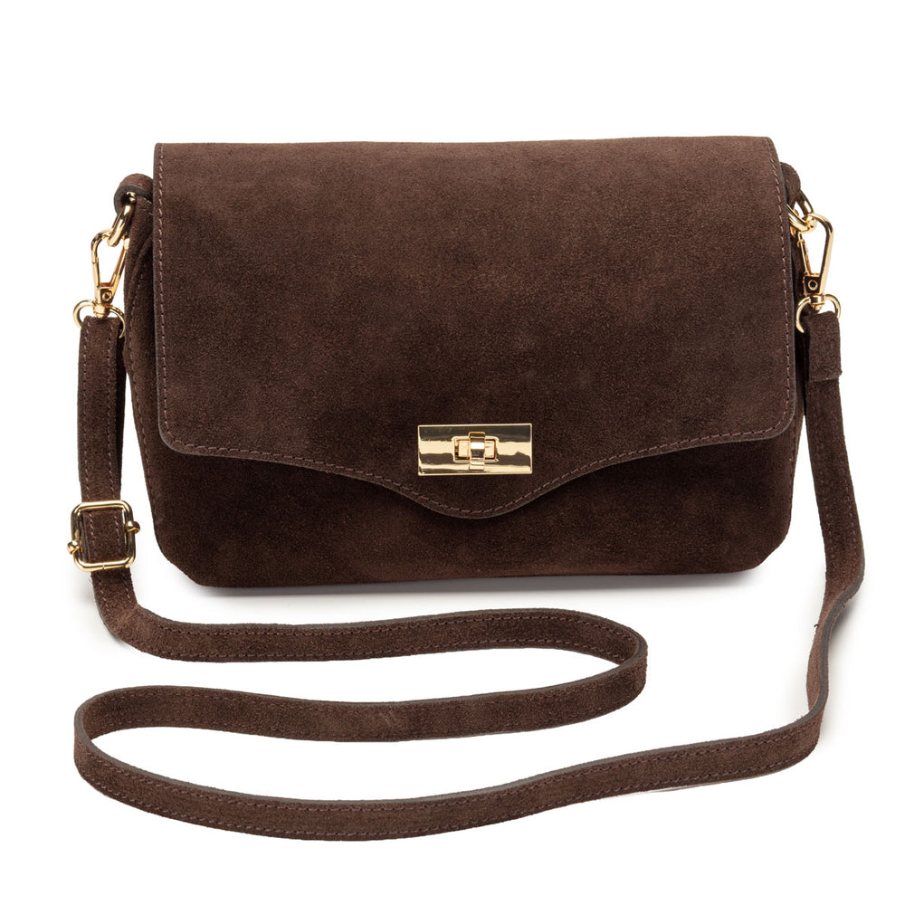 Twist Clasp Suede - Chocolate Midi