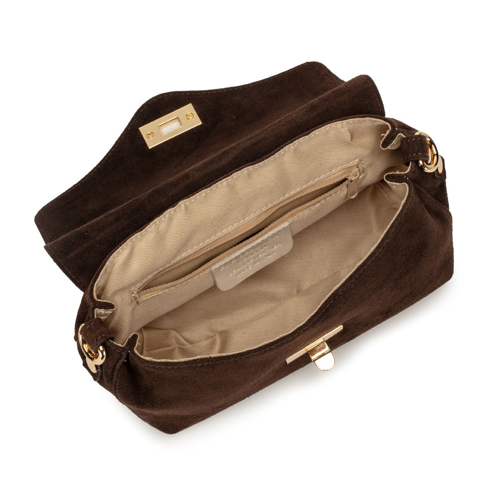 Twist Clasp Suede - Chocolate Midi