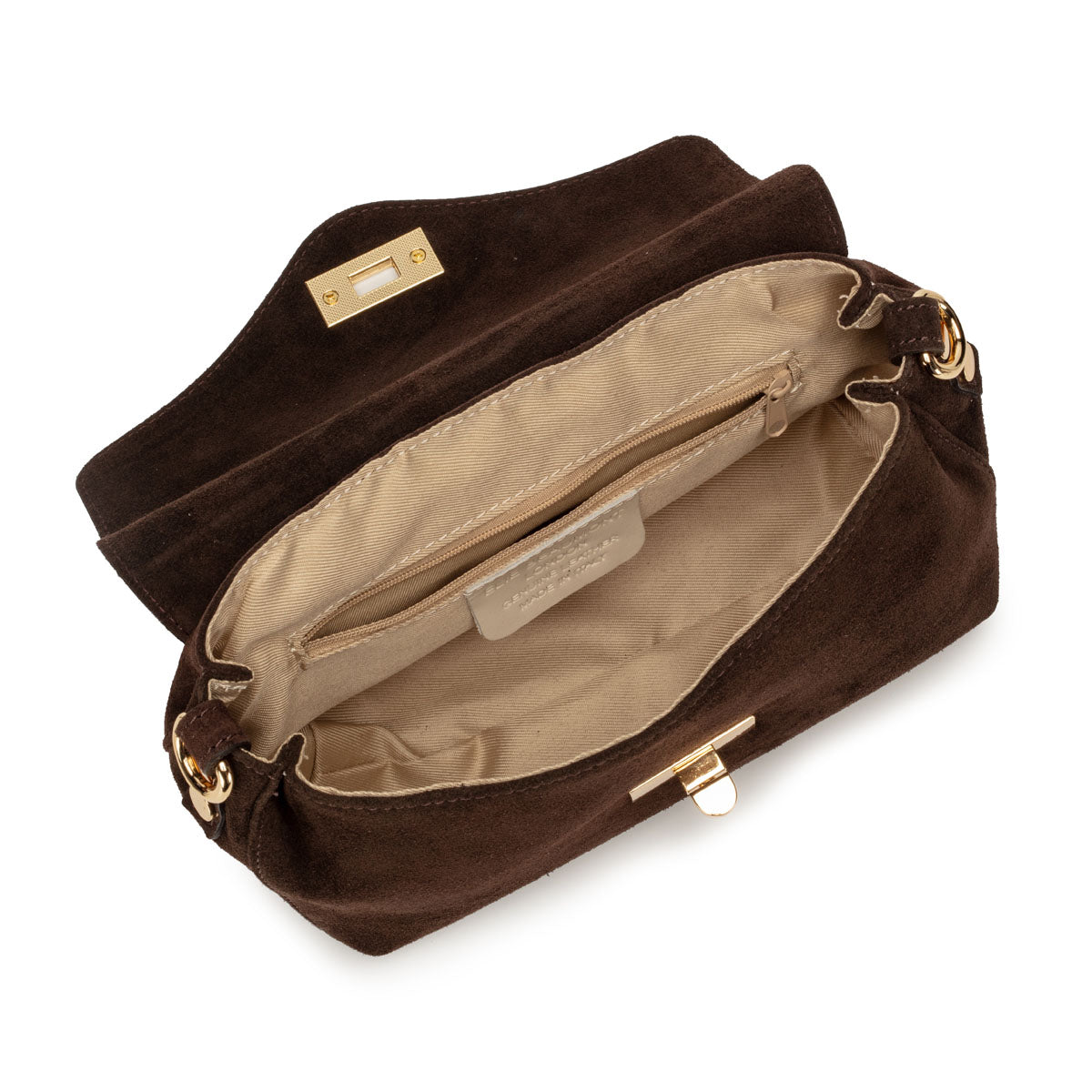 Twist Clasp Suede - Chocolate Midi