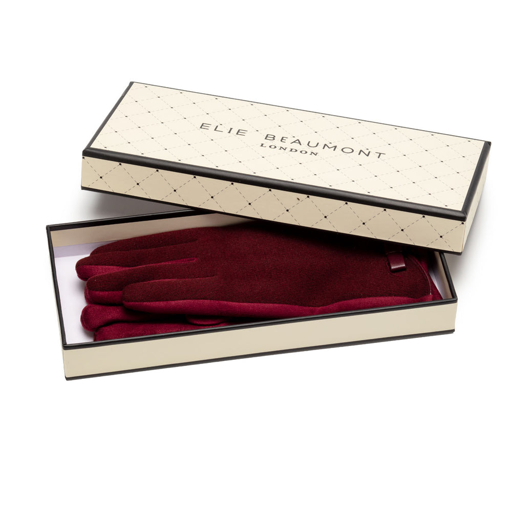 Gloves Herringbone - Burgundy