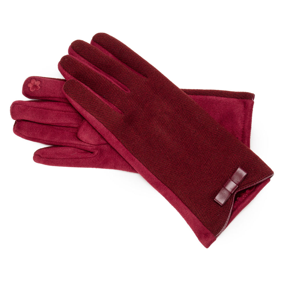 Gloves Herringbone - Burgundy