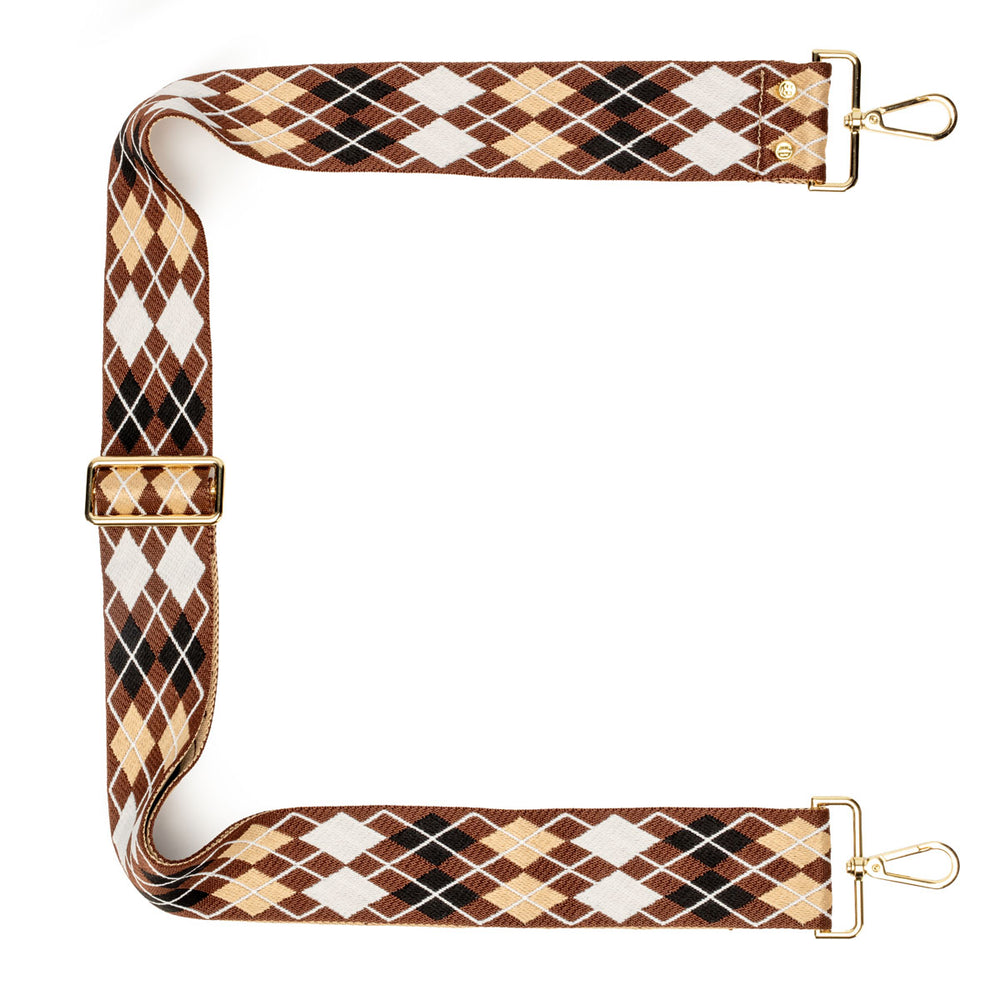 Crossbody strap - Chocolate Argyll