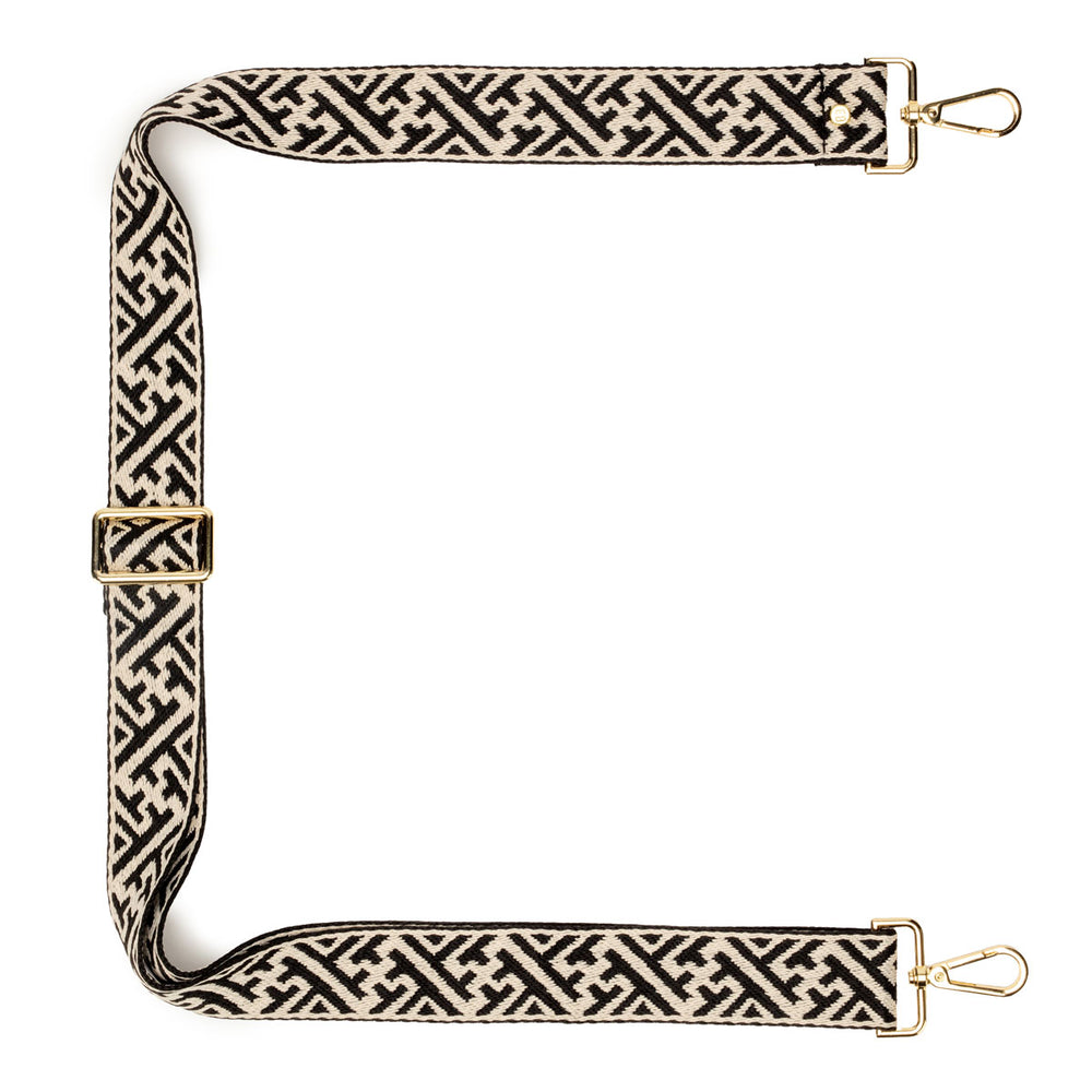 Crossbody strap - Black Ivory Maze