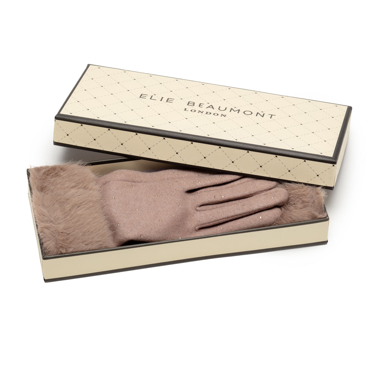 Gloves Fur Cuff Dia - Mink Brown