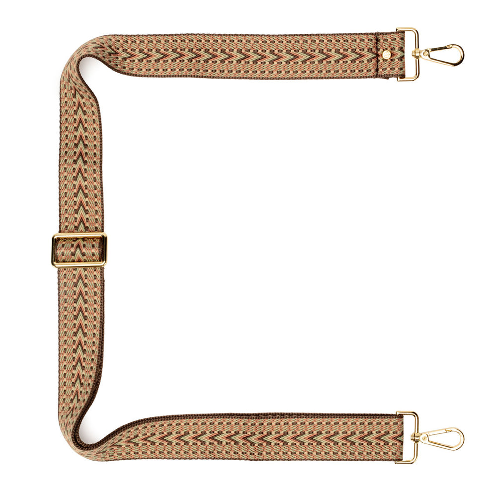 Crossbody strap - Choc Pastel Weave
