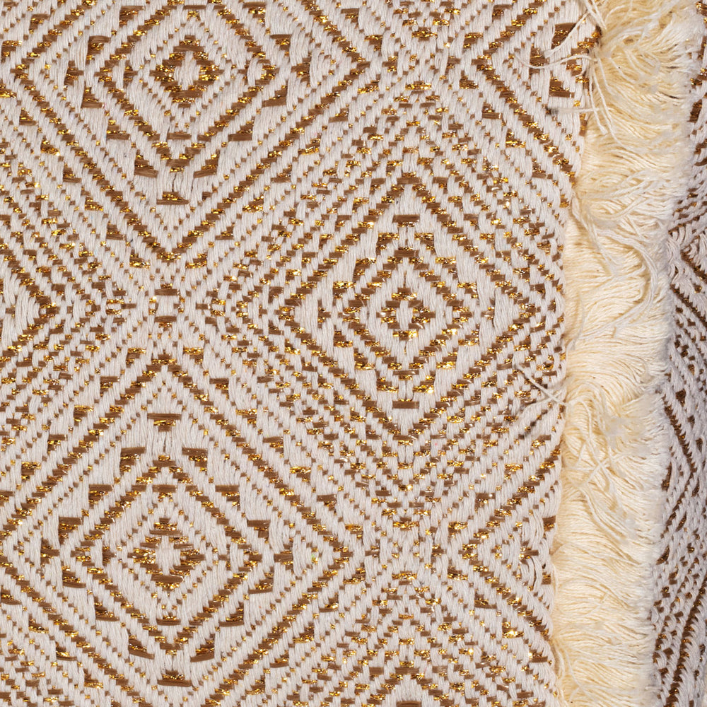 Summer Tote - Fringe Gold Diamond Jacquard weave