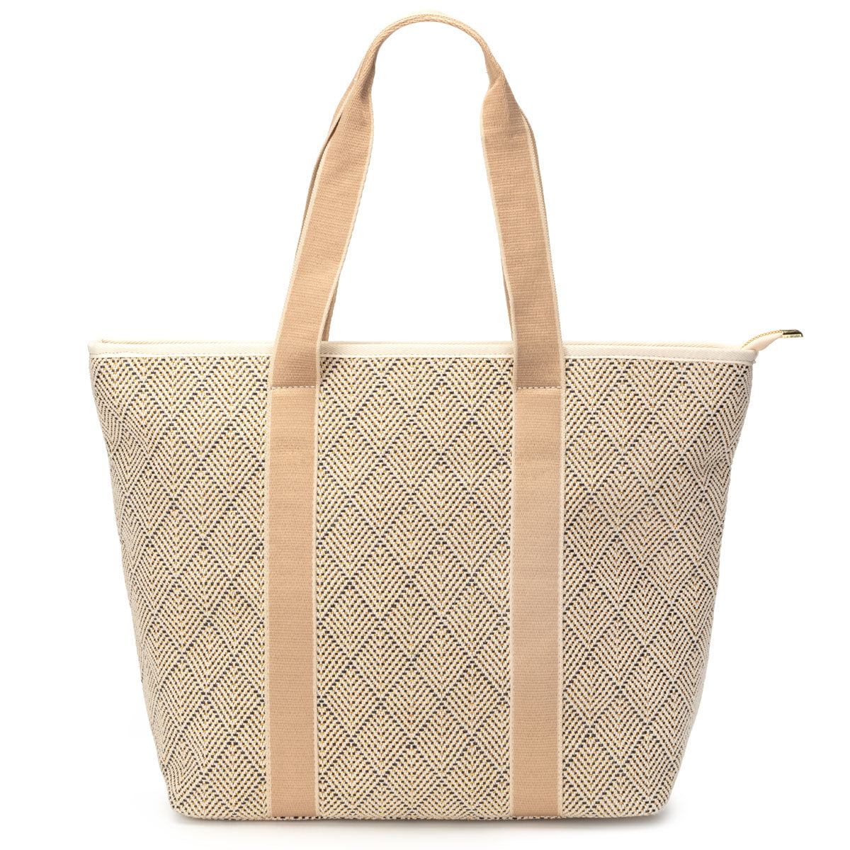 Summer Tote - Black Geometric basket weave