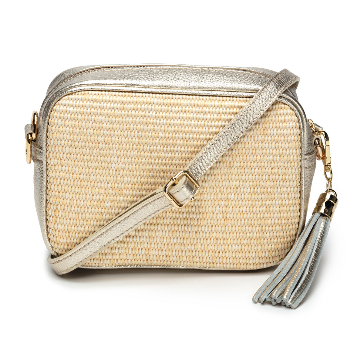 Raffia Crossbody Gold