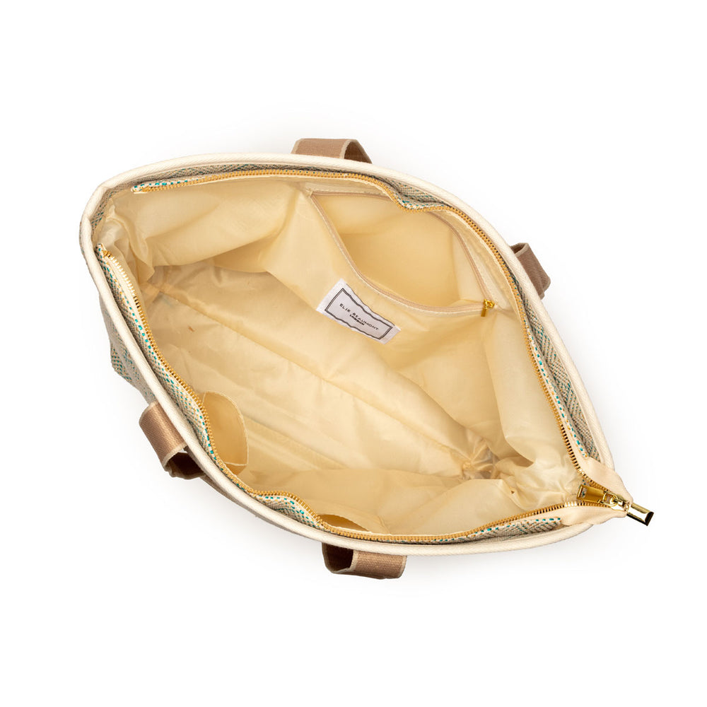 Summer Tote - Gold Geometric basket weave