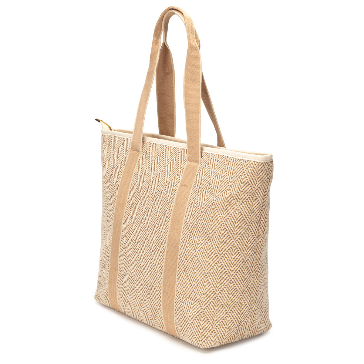 Summer Tote - Gold Geometric basket weave