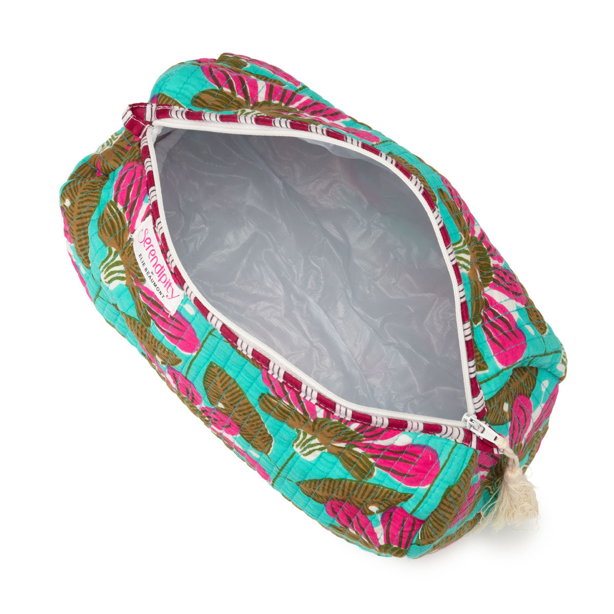 Serendipity Cotton Cosmetic Bag Set - Turquoise Blossom