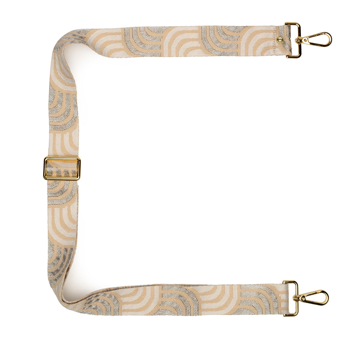 Crossbody strap - Cream Silver Art Deco