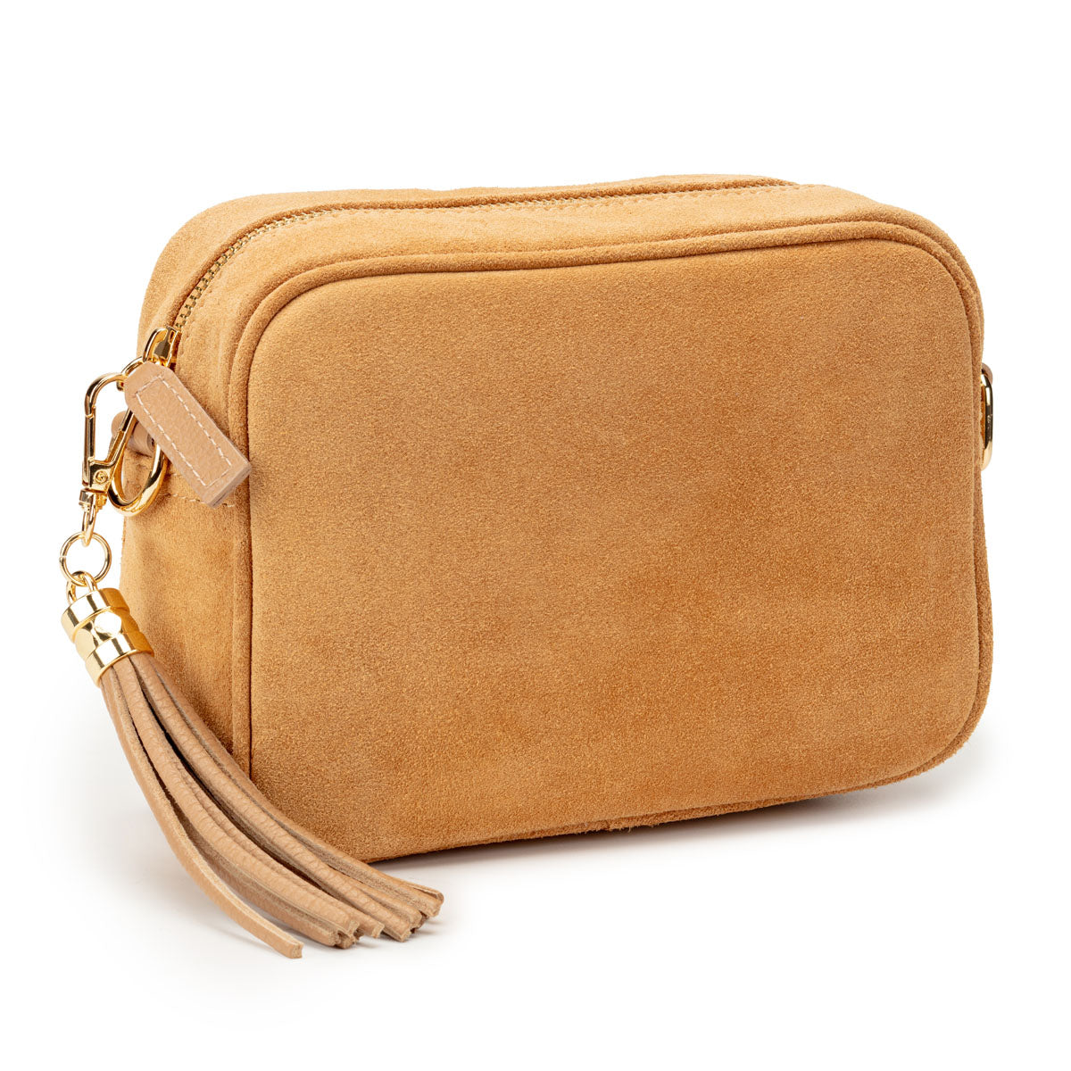 Crossbody Tassel Suede - Caramel