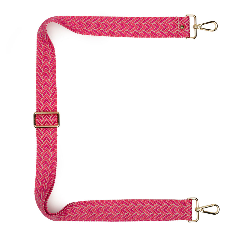 Crossbody strap - Cerise Herringbone