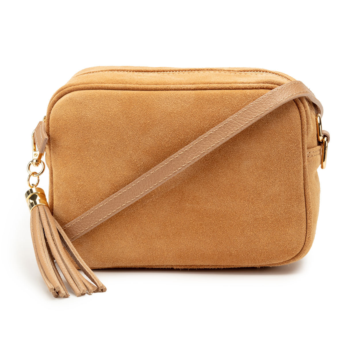 Crossbody Tassel Suede - Caramel