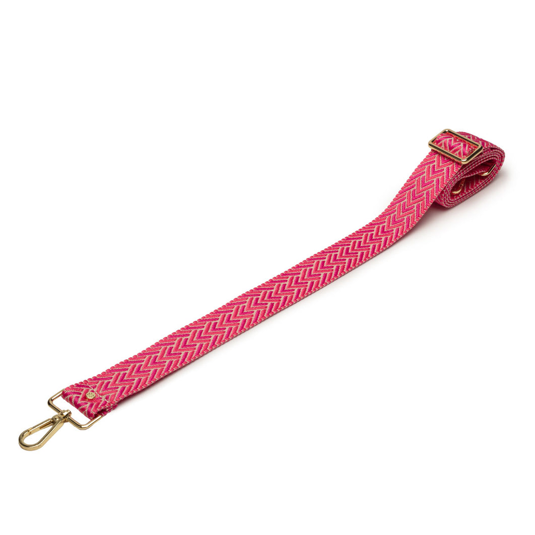 Crossbody strap - Cerise Herringbone