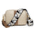 Suede Stripe Crossbody Stone (B/W Abstract Strap)