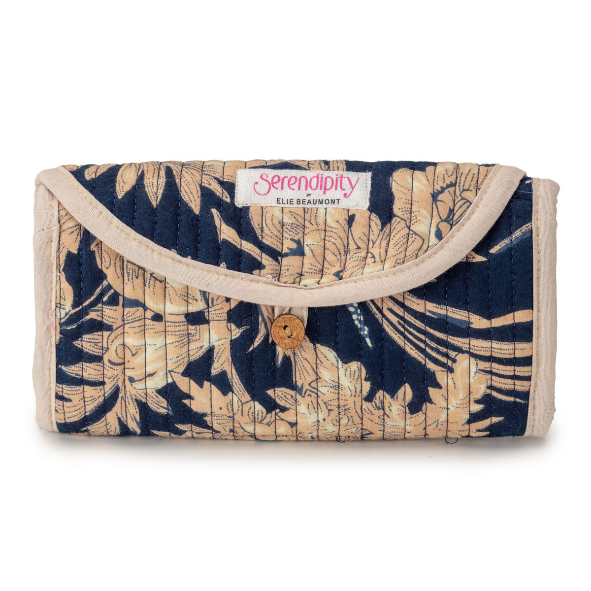 Serendipity Cotton Cosmetic/Jewellery Roll - Midnight Blossom