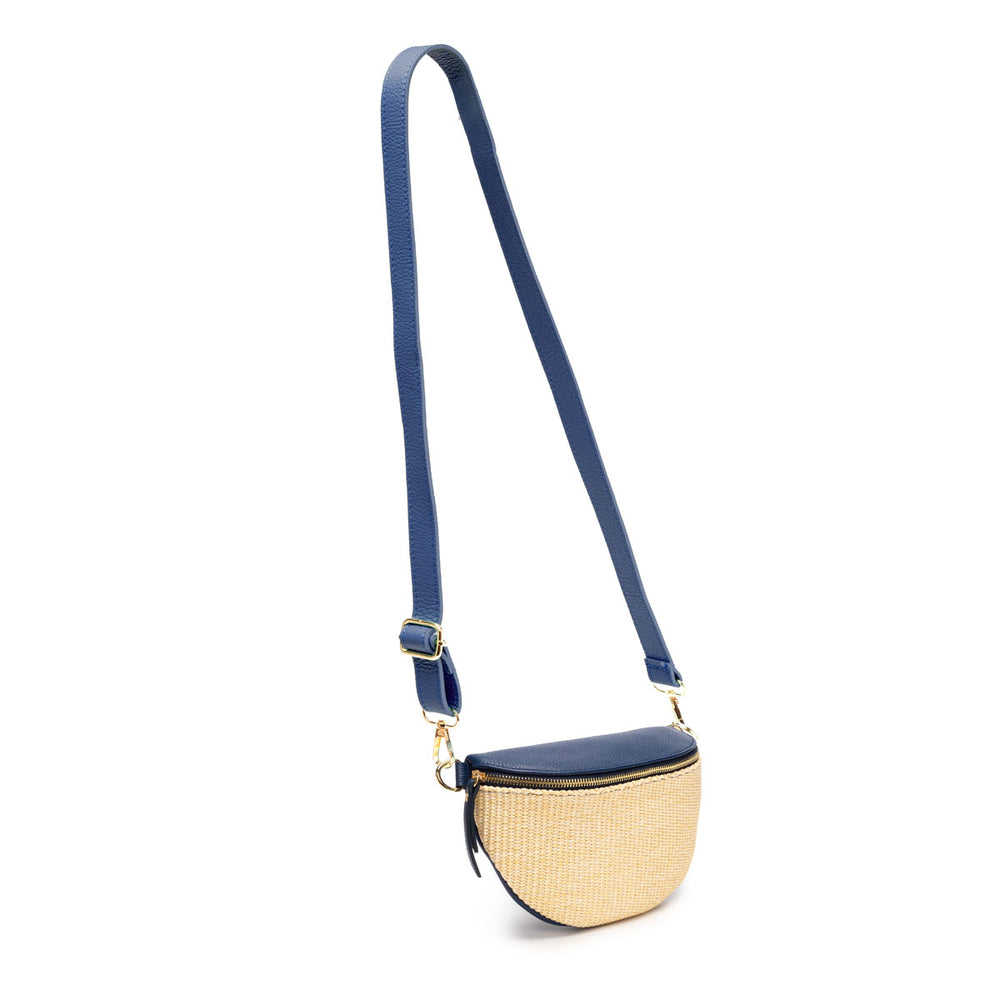 Raffia Sling Bag Navy