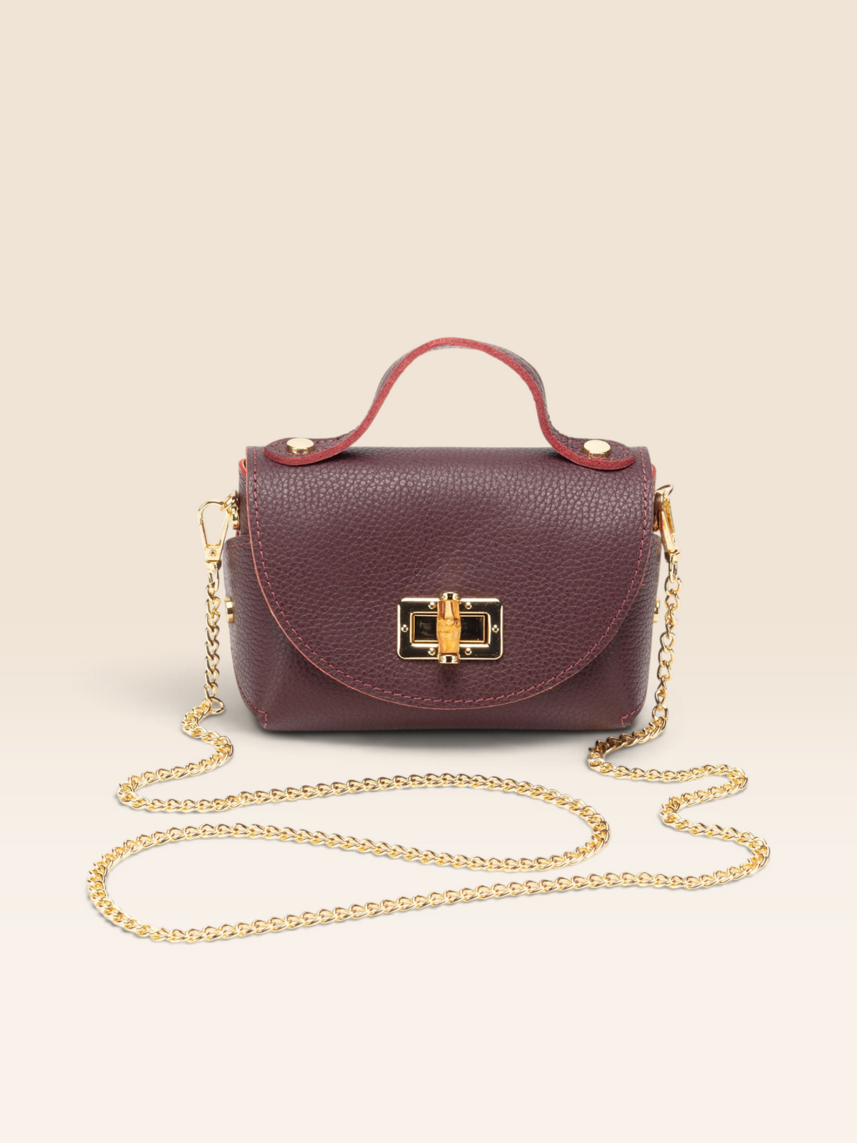 Bamboo Twist Clasp - Burgundy