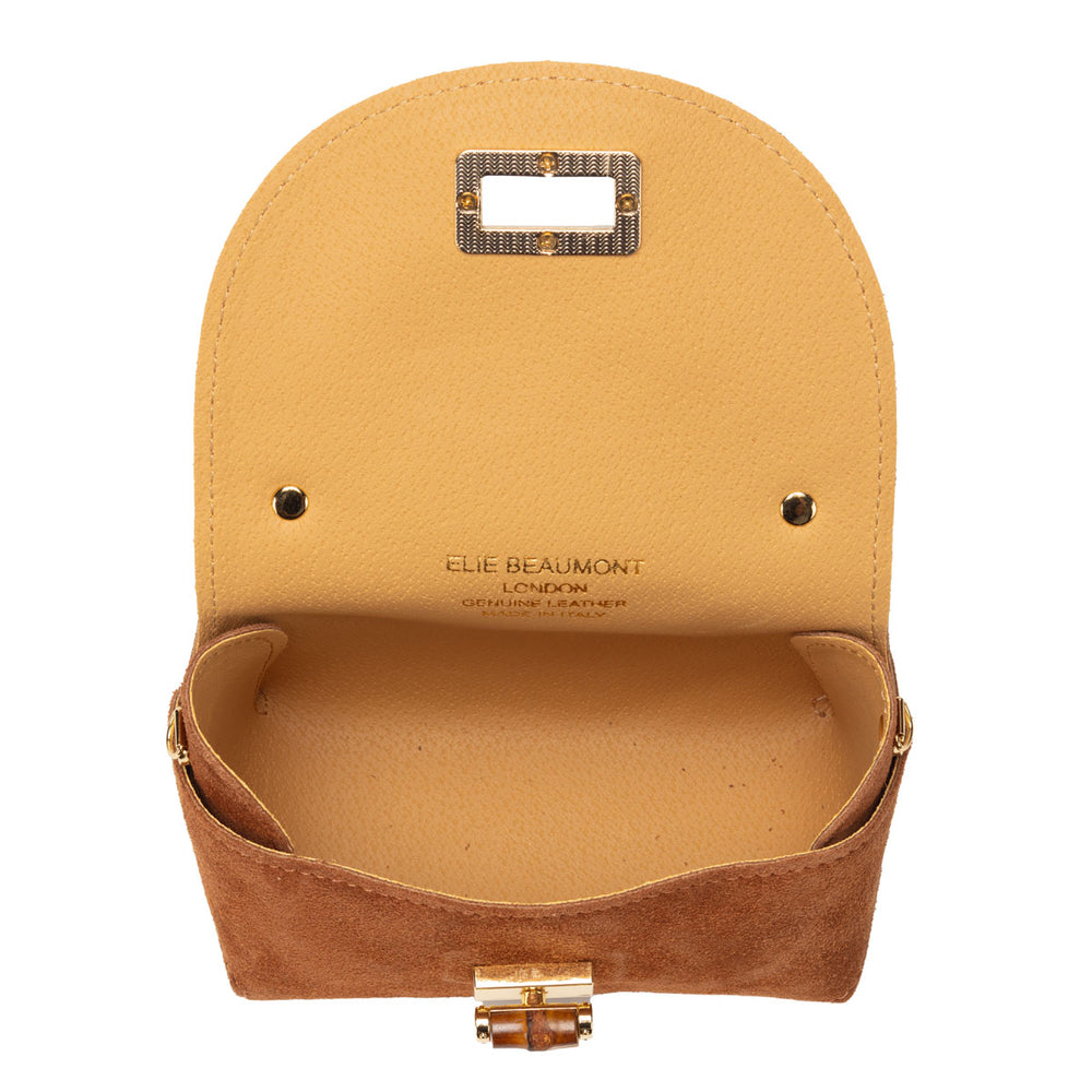 Bamboo Twist Clasp - Tan Suede
