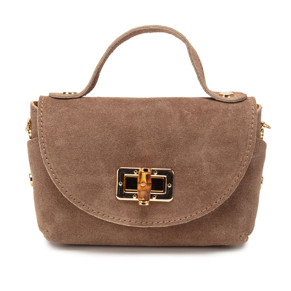 Bamboo Twist Clasp - Mink Suede