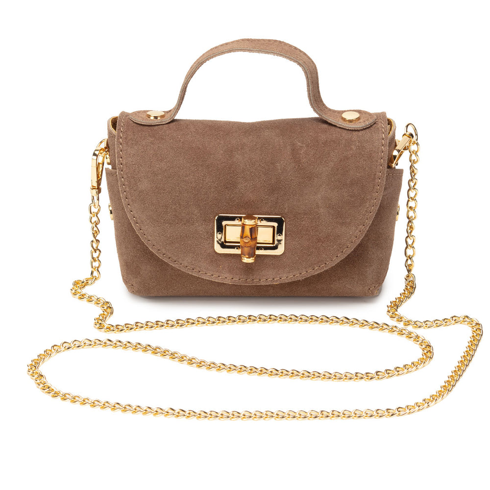 Bamboo Twist Clasp - Mink Suede