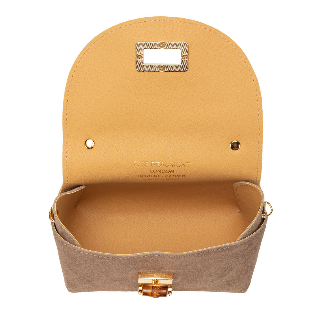 Bamboo Twist Clasp - Mink Suede
