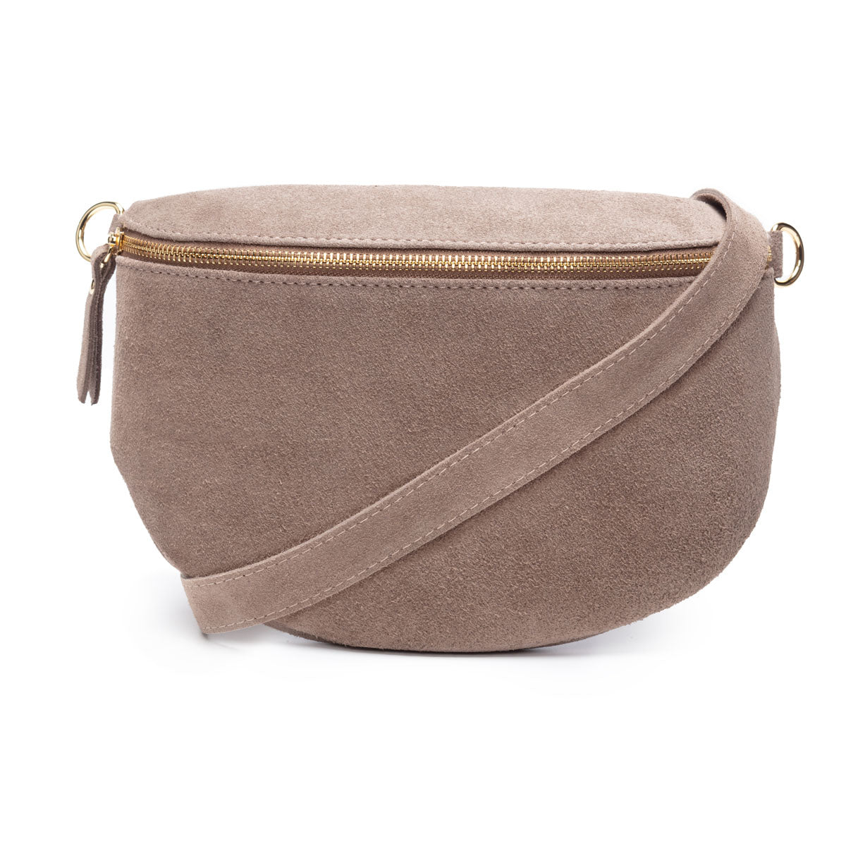 Suede Sling Bag - Taupe Large