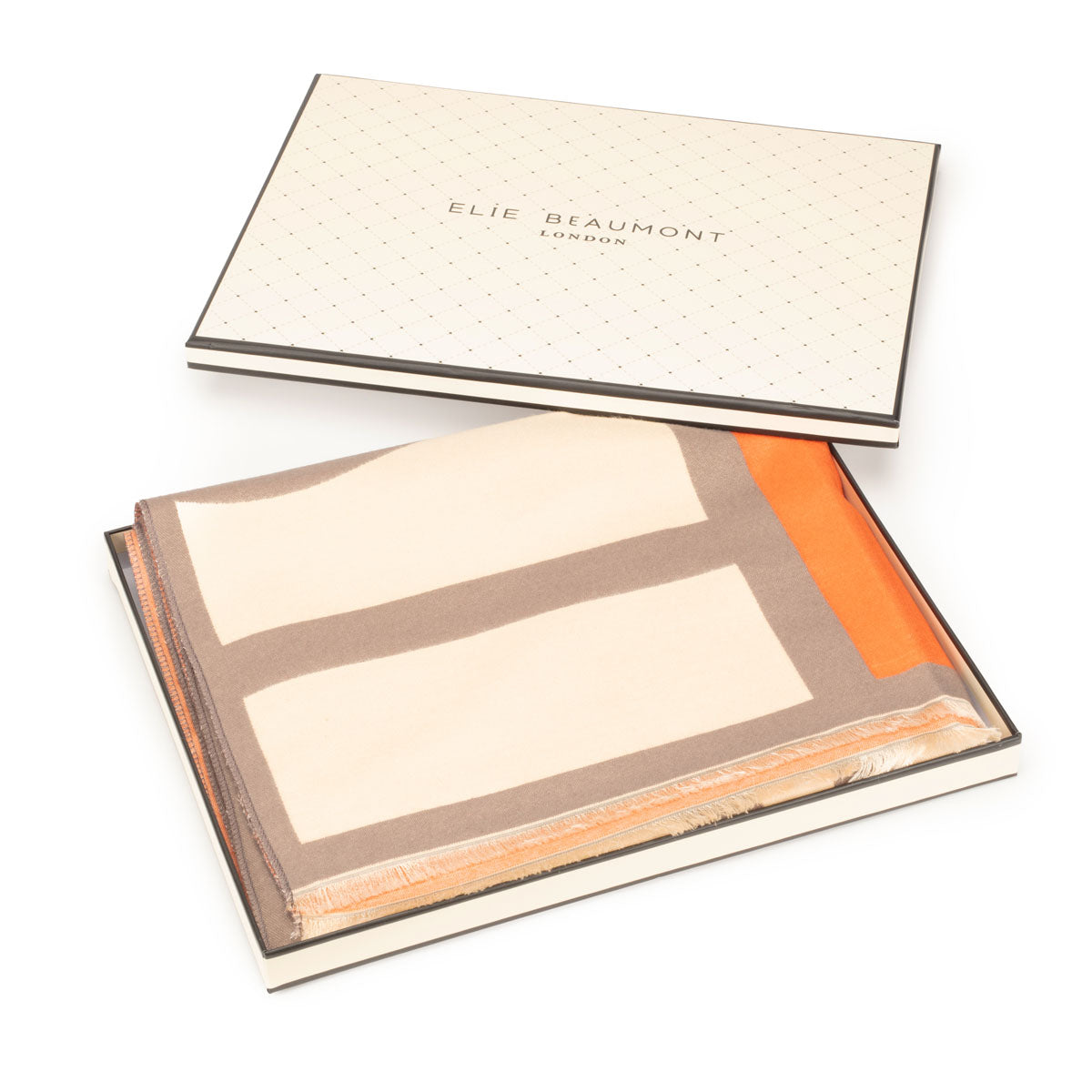 Winter Scarf - Grey Cream Art Deco