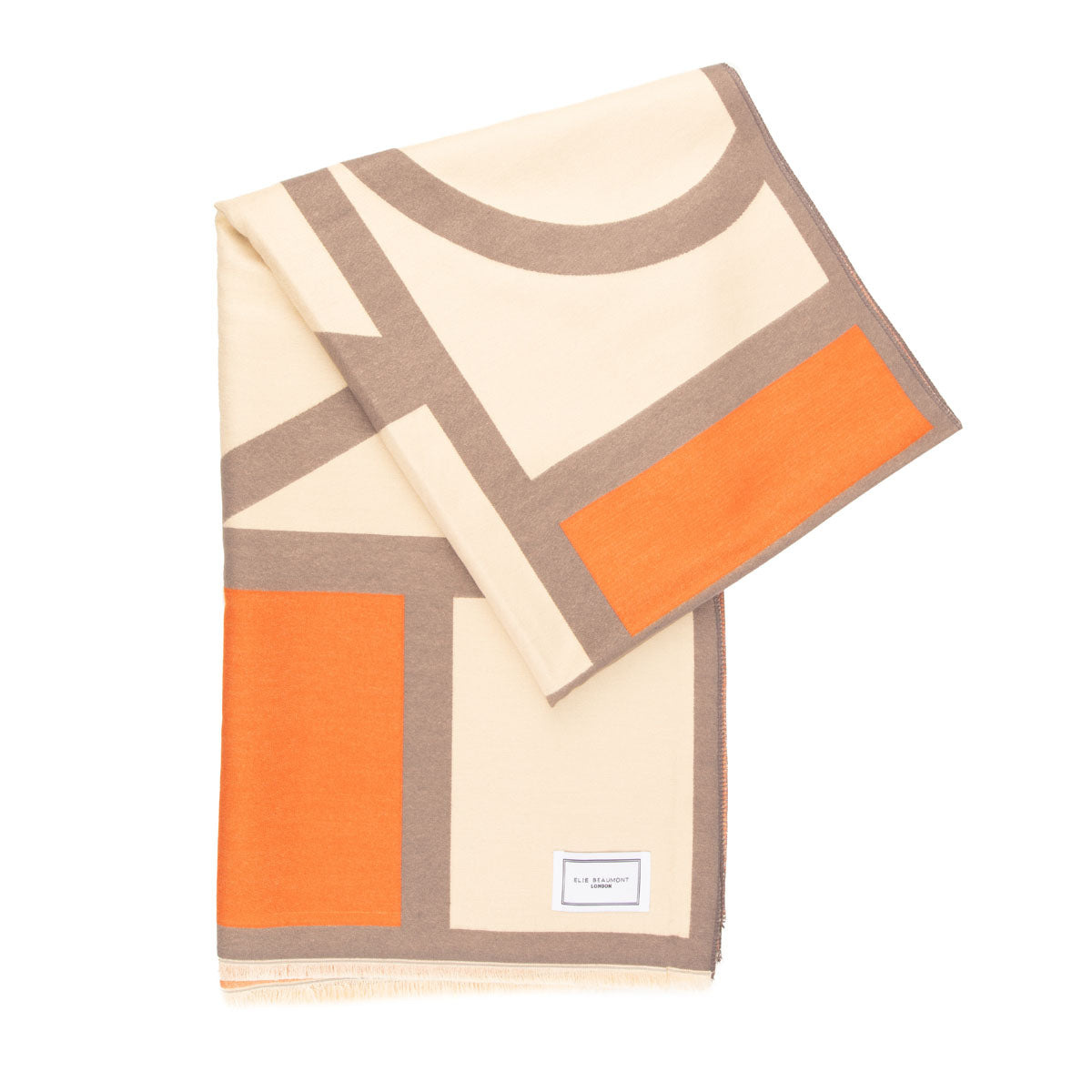 Winter Scarf - Grey Cream Art Deco