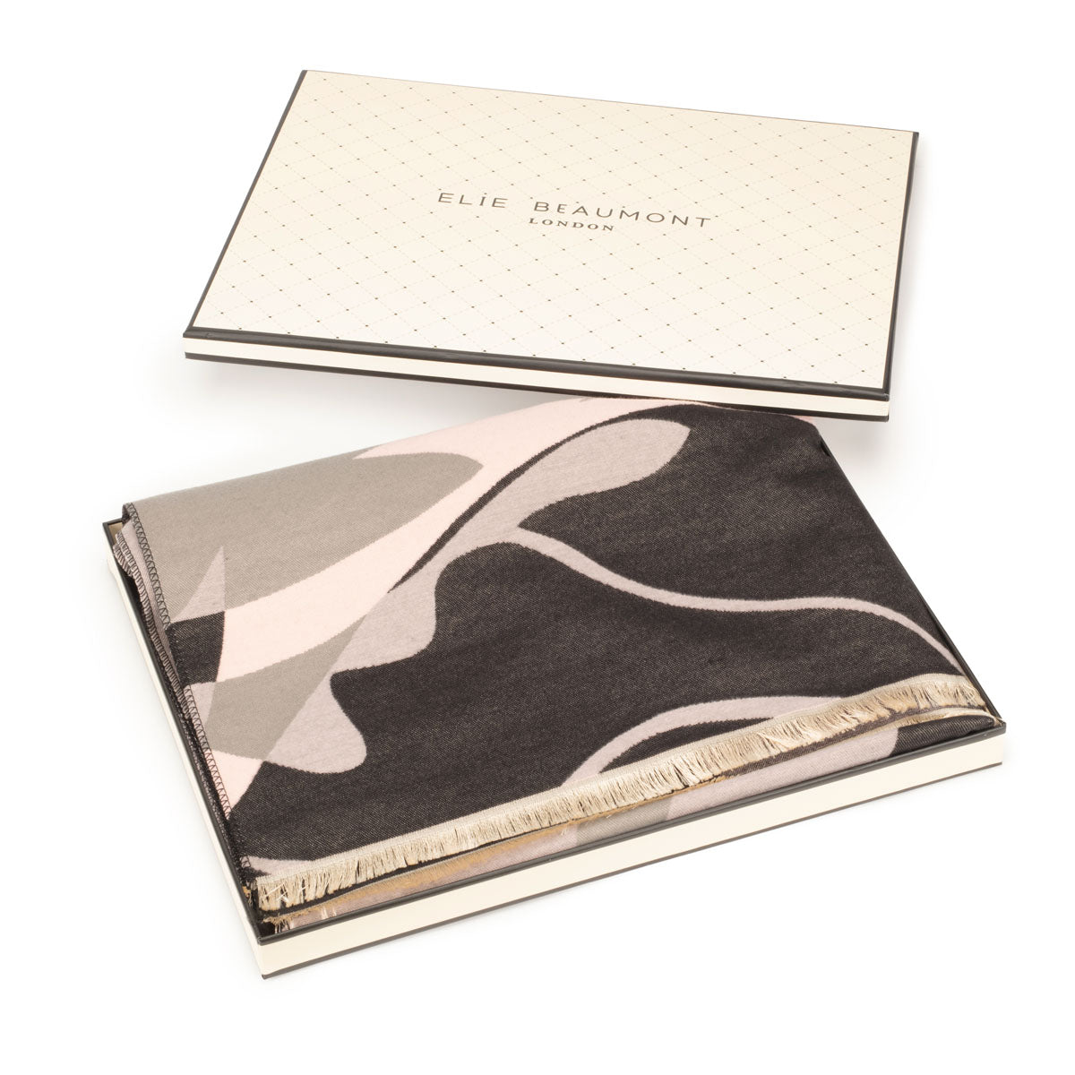 Winter Scarf - Black, Grey, Pink Impression