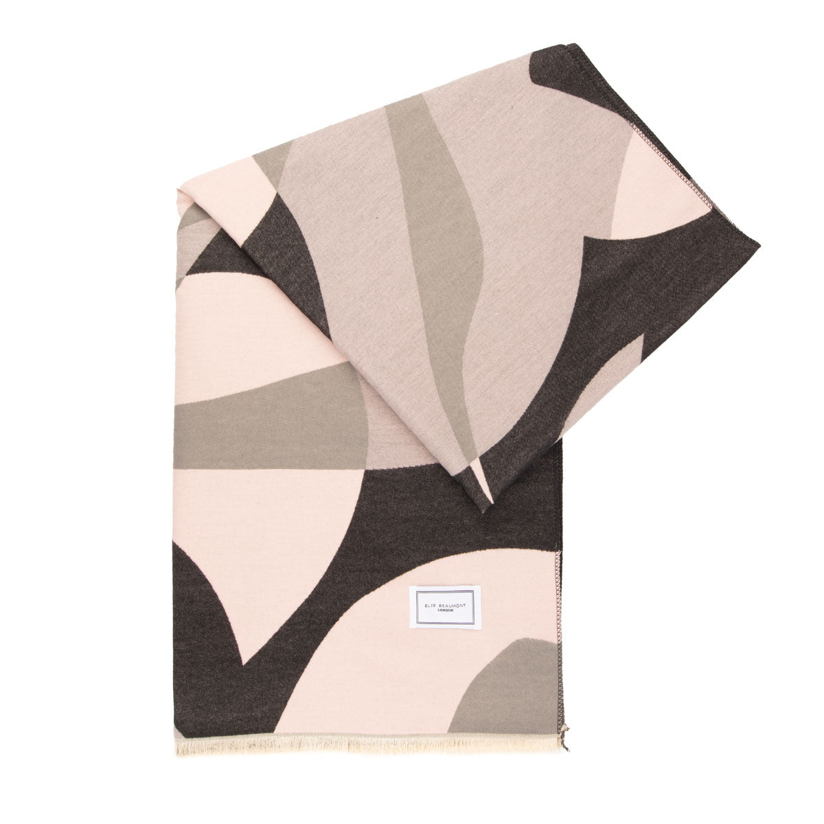 Winter Scarf - Black, Grey, Pink Impression