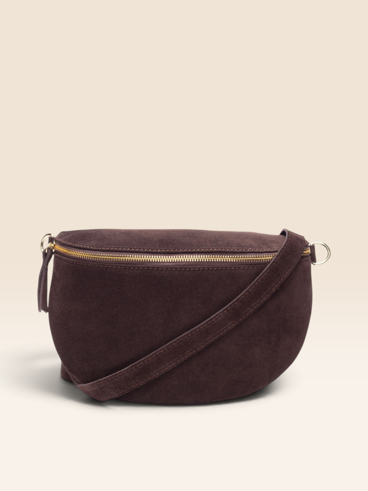 Sling Bag Suede Chocolate Combo-Bag, Gold Card holder & Glasses Case