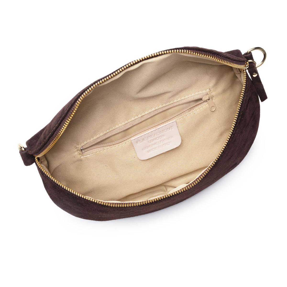 Suede Sling Bag - Chocolate Large