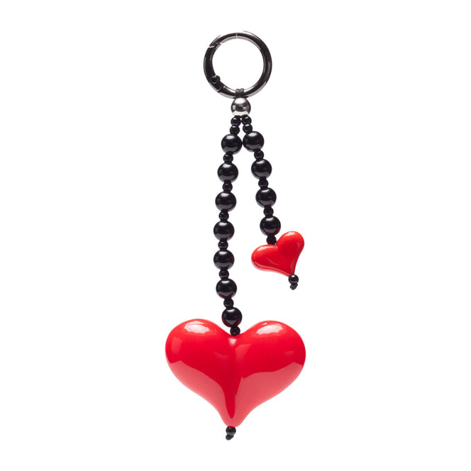 Bag Charm Keyring - Red Love Heart